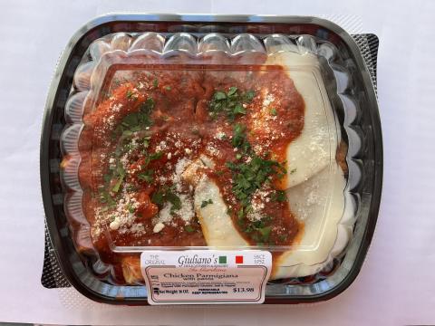 Chicken Parmigiana with pasta