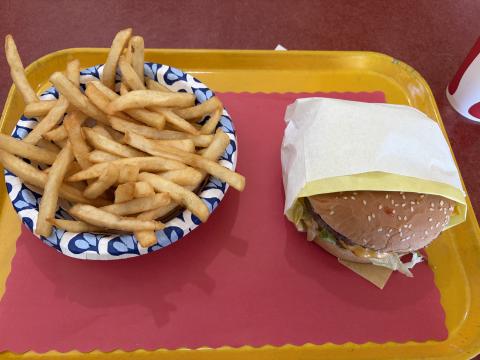 Duble Cheese Burger, French Fries & Drink