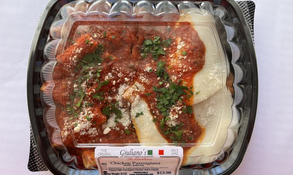 Chicken Parmigiana with pasta