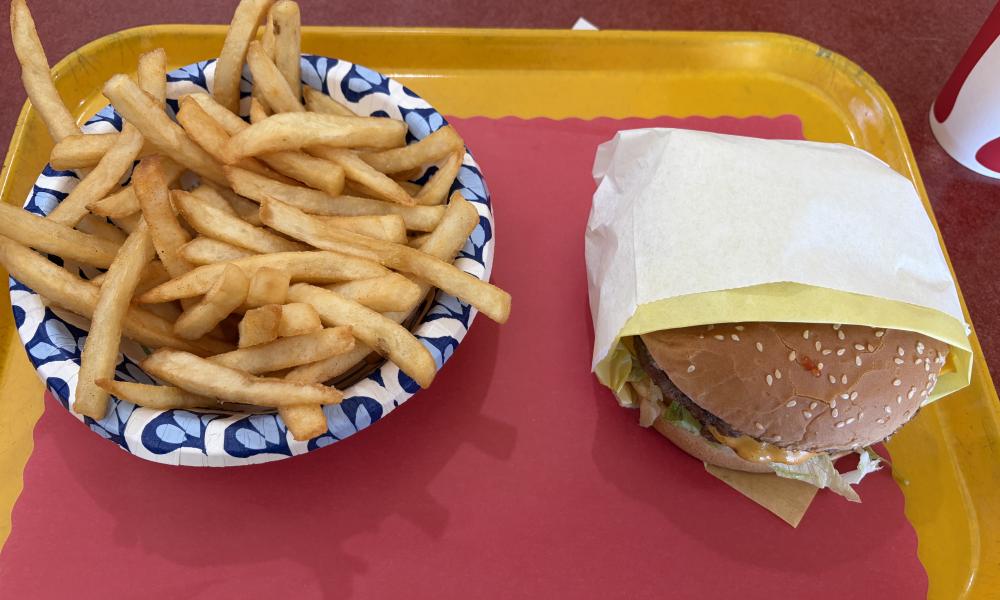 Duble Cheese Burger, French Fries & Drink